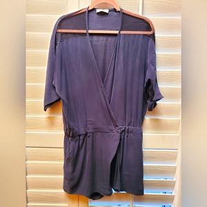 Ramy Brook navy romper with fishnet detail size M